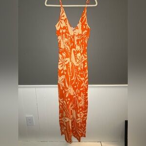 Patrons of Peace Orange and Cream Floral Jumpsuit